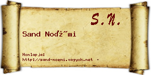 Sand Noémi névjegykártya